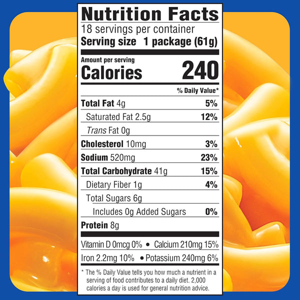18-pack Kraft Easy Mac Original Flavor Single Serve Pouches, 38.7 oz