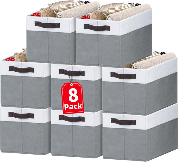 Large Closet Storage Baskets with Handles for Home Organization
