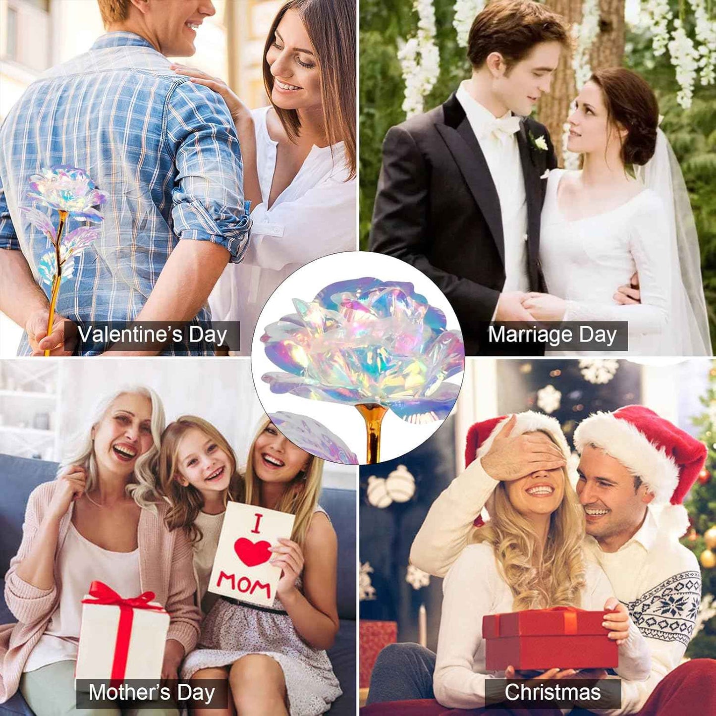 Tmacker Valentines Galentines Day Gifts for Her Mom Wife Girlfriend Artificial Rose Flowers with Vase Mothers Day Birthday Gifts for Women Grandma Sister Anniversary Thanksgiving Wedding Christmas