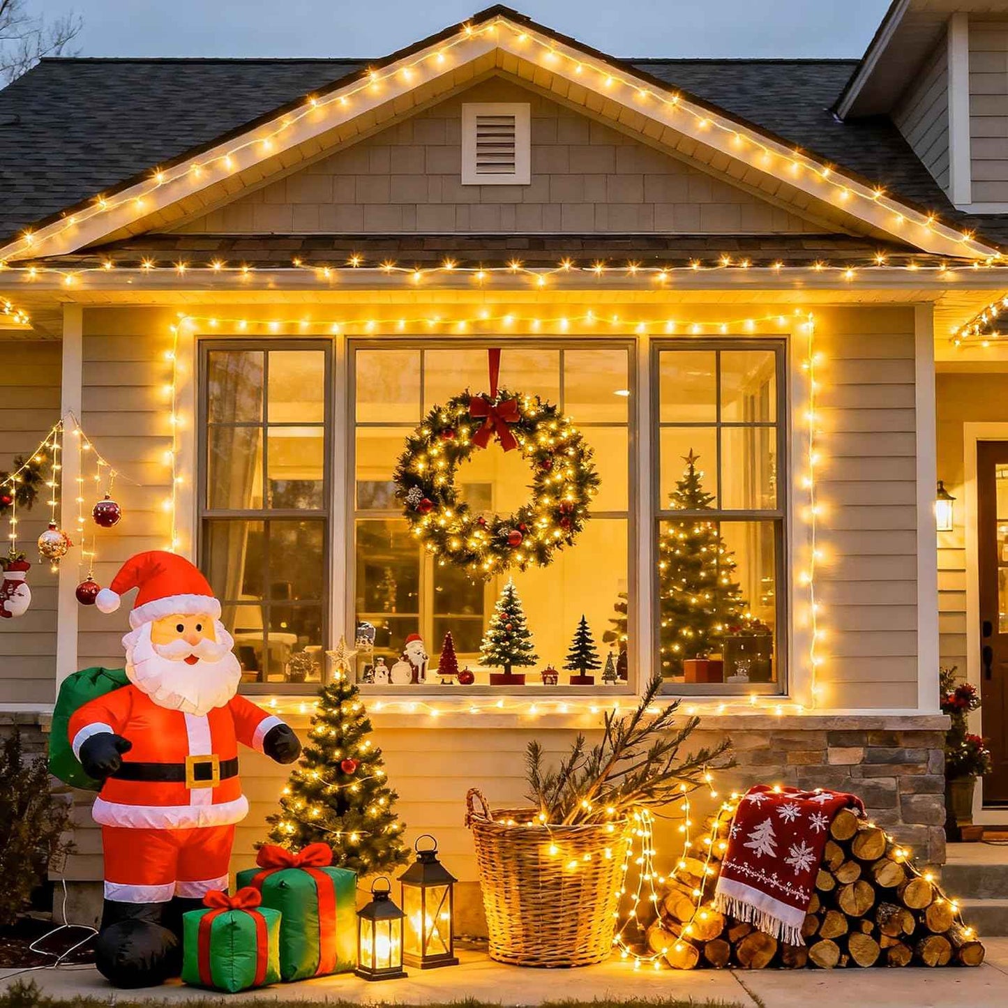 JMEXSUSS 100 LED Warm White Christmas Lights, Indoor String Light Bedroom 8 Modes Christmas Tree Lights Plug in, 33ft Connectable Fairy Twinkle Light Outdoor for Home Garden Xmas Tree Decor