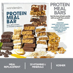WonderSlim Meal Replacement Protein Bar Variety Pack 15g Protein 20 Vitamins and Minerals