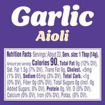 kraft mayo garlic aioli 12 oz bottle condiment