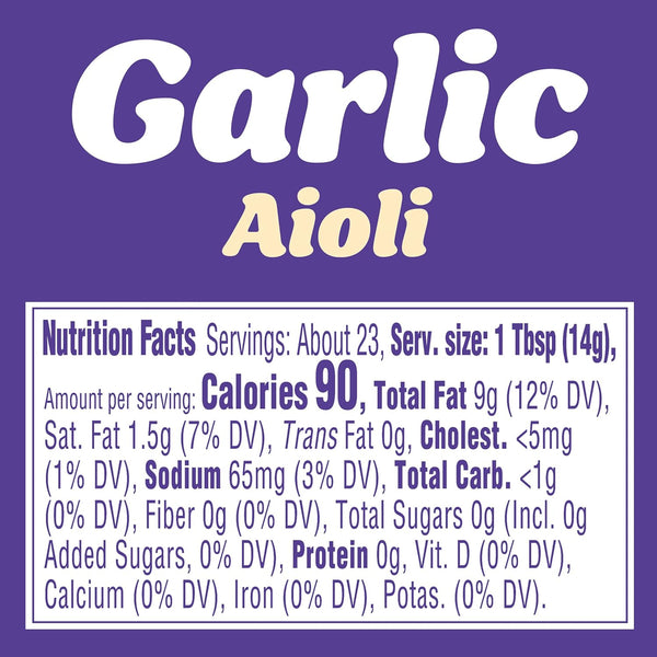 kraft mayo garlic aioli 12 oz bottle condiment