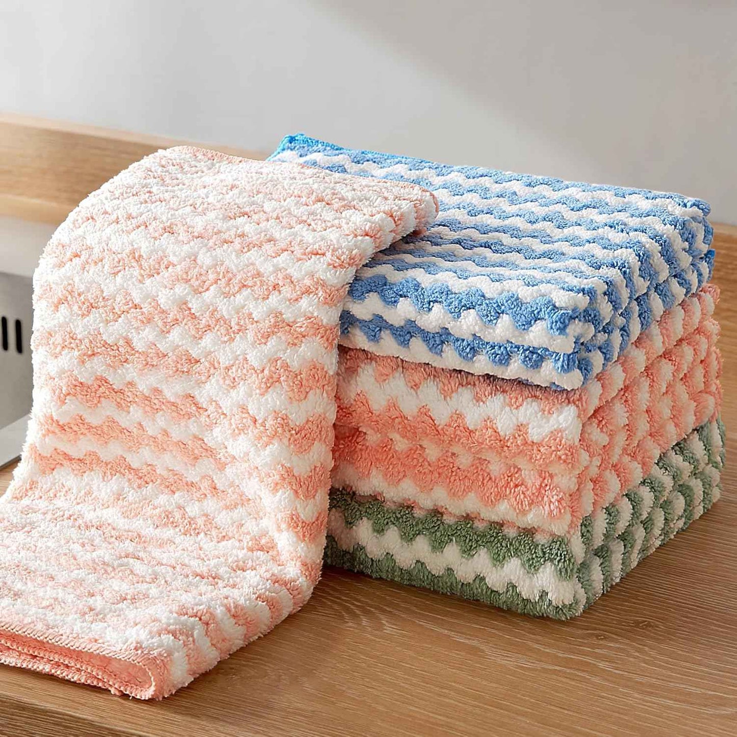 JOYMOOP 18 Pack Microfiber Cleaning Cloth, Kitchen Towels for Dish Drying Washing, Absorbent Streak Free Lint Free Rags for Cleaning, Reusable and Washable Towels - 10" x 10"