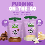 GoGo squeeZ PuddingZ Variety Pack, Chocolate and Vanilla Pudding Snack, 20 Pouches, BPA Free