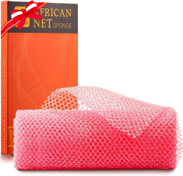 ujfqbh 3 pieces african bath sponge pink yellow purple exfoliating shower body scrubber