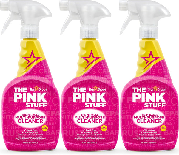 Stardrops The Pink Stuff Miracle Multi-Purpose Cleaner – Removes Grease, Grime, and Stains on Kitchens, Bathrooms, Floors, and More, 25 fl Oz