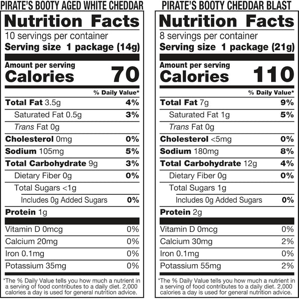 Pirate's Booty Aged White Cheddar and Cheddar Blast Cheese Puffs Variety Pack