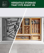 5-piece bamboo drawer organizer set for multi-use storage