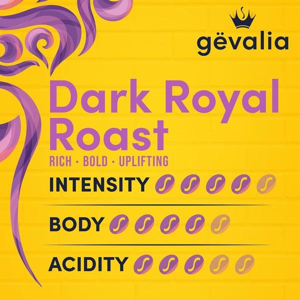 Gevalia Dark Royal Roast Dark Roast K-Cup Coffee Pods, 22-count box, Keurig compatible