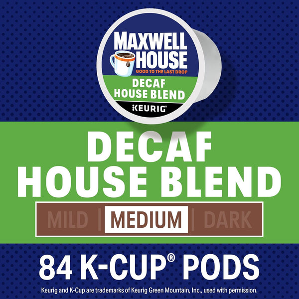 Maxwell House Decaf House Blend Medium Roast K-Cup Coffee Pods, 84-count box