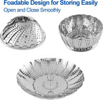 Premium Stainless Steel Veggie Steamer Basket, Expandable to Fit Various Size Pots, 5.5 to 9.2 inches, by SAYFINE