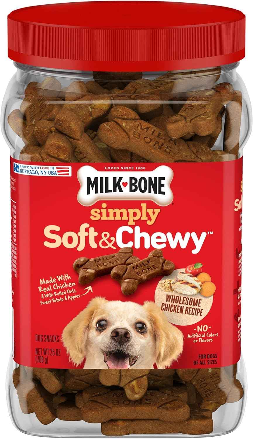Milk-Bone Soft & Chewy Dog Treats, Beef & Filet Mignon Recipe, 25 Ounce
