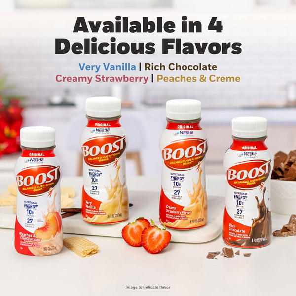 BOOST Original Ready to Drink Nutritional Drinks, Rich Chocolate, 8 Fl Oz Bottles (Pack of 24)