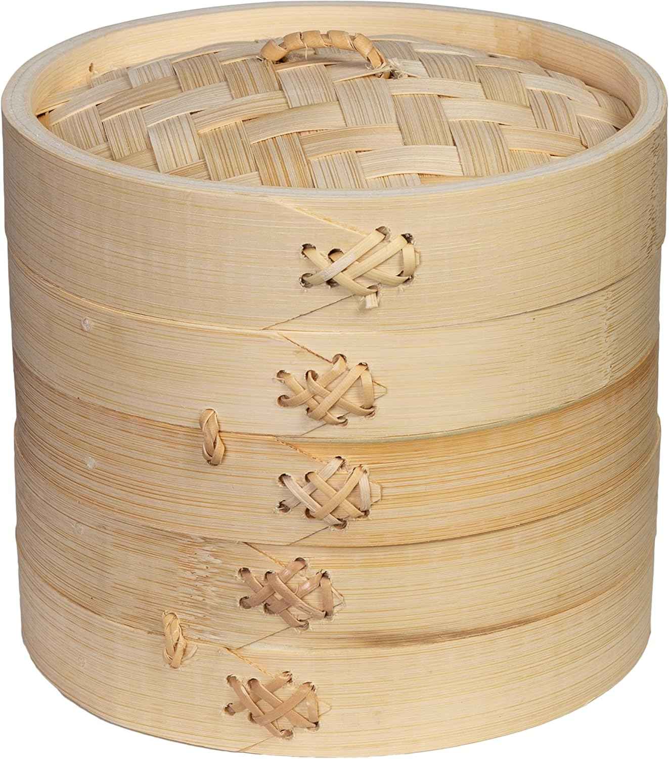Joyce Chen 2-Tier Bamboo Steamer Baskets, 10-Inch