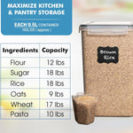 Extra Large Bulk Food Storage Containers with Airtight Lids for Kitchen and Pantry Organization