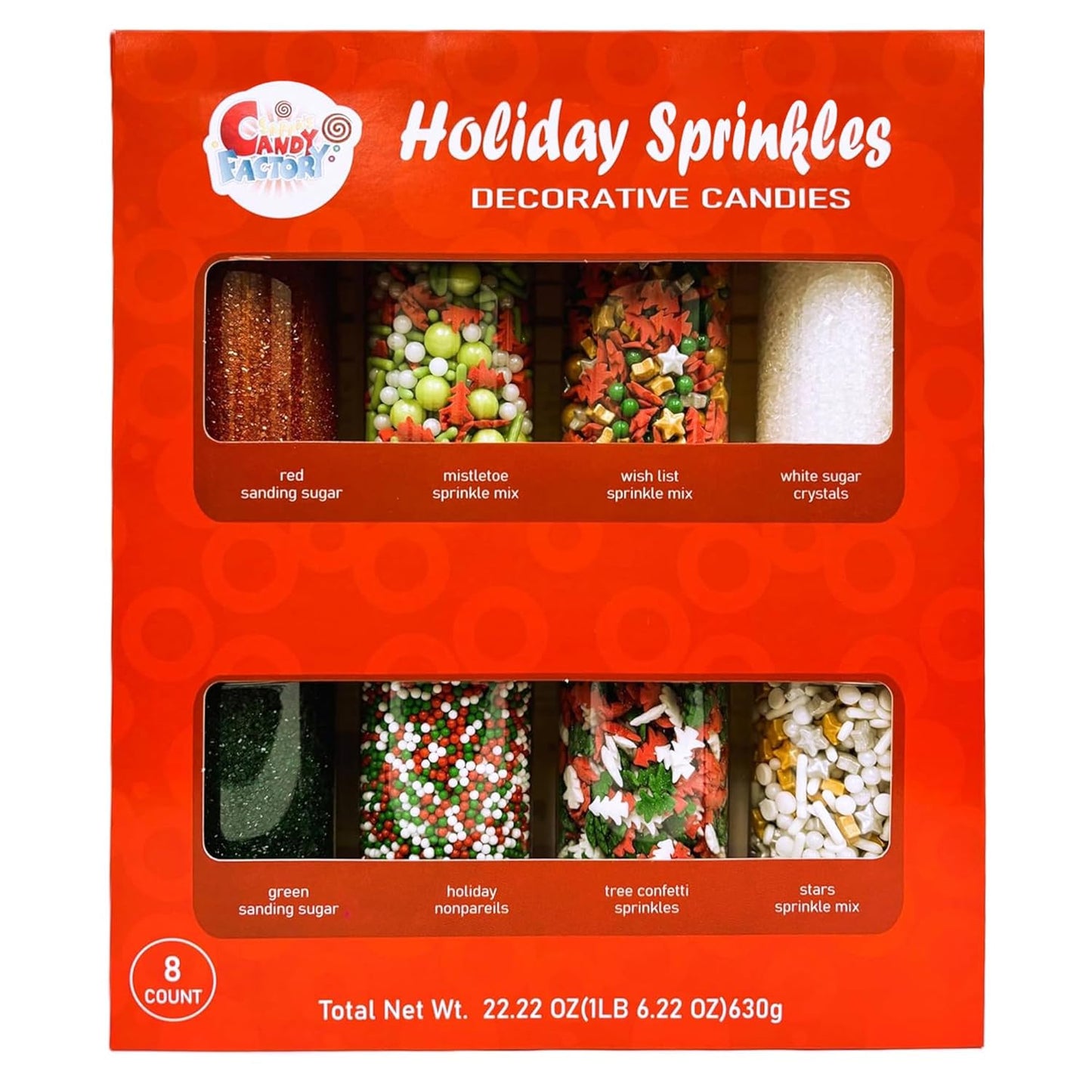 Holiday Sprinkles Set 12 Count 11.85 Oz Different Types in Box, Cake - Cookies Sprinkles For Christmas-Party, Kosher,Jimmies, Stars, Nonpareils and more