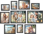 SONGMICS Picture Frames, Collage Picture Frames Set of 10, Two 8x10, Four 5x7, Four 4x6, Photo Frame for Wall Gallery Decor, Table Display, Christmas Gift, Rustic Brown URPF010X01