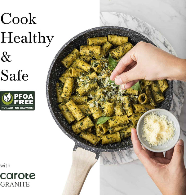 CAROTE 8-Inch Classic Granite Nonstick Frying Pan Skillet, PFOA Free, Induction Compatible
