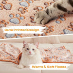 Premium Fleece Pet Blanket Flannel Throw Soft Fluffy Blankets for Dogs Cats Brown/Pink/White Small