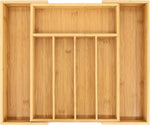 Bamboo drawer organizer for kitchen utensils and storage
