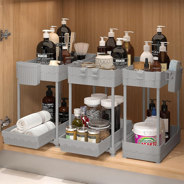 3 Pack Under Sink Organizers for Kitchen and Bathroom