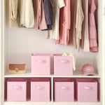 Storage Cube Organizer 6 Pack Pink Fabric Bins for Shelves Closet