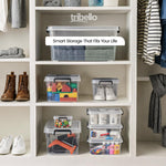 Tribello Clear Stackable Plastic Storage Containers with Lids, 16 Qt, 2 Pack