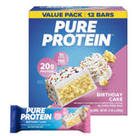 Pure Protein Chocolate Peanut Butter Bars, 20g Protein, 3g Sugar, 190 Calories, 12 Count, Gluten Free