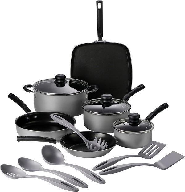 Tramontina Primaware 15-Piece Non Stick Cookware Set with Lids and Utensils