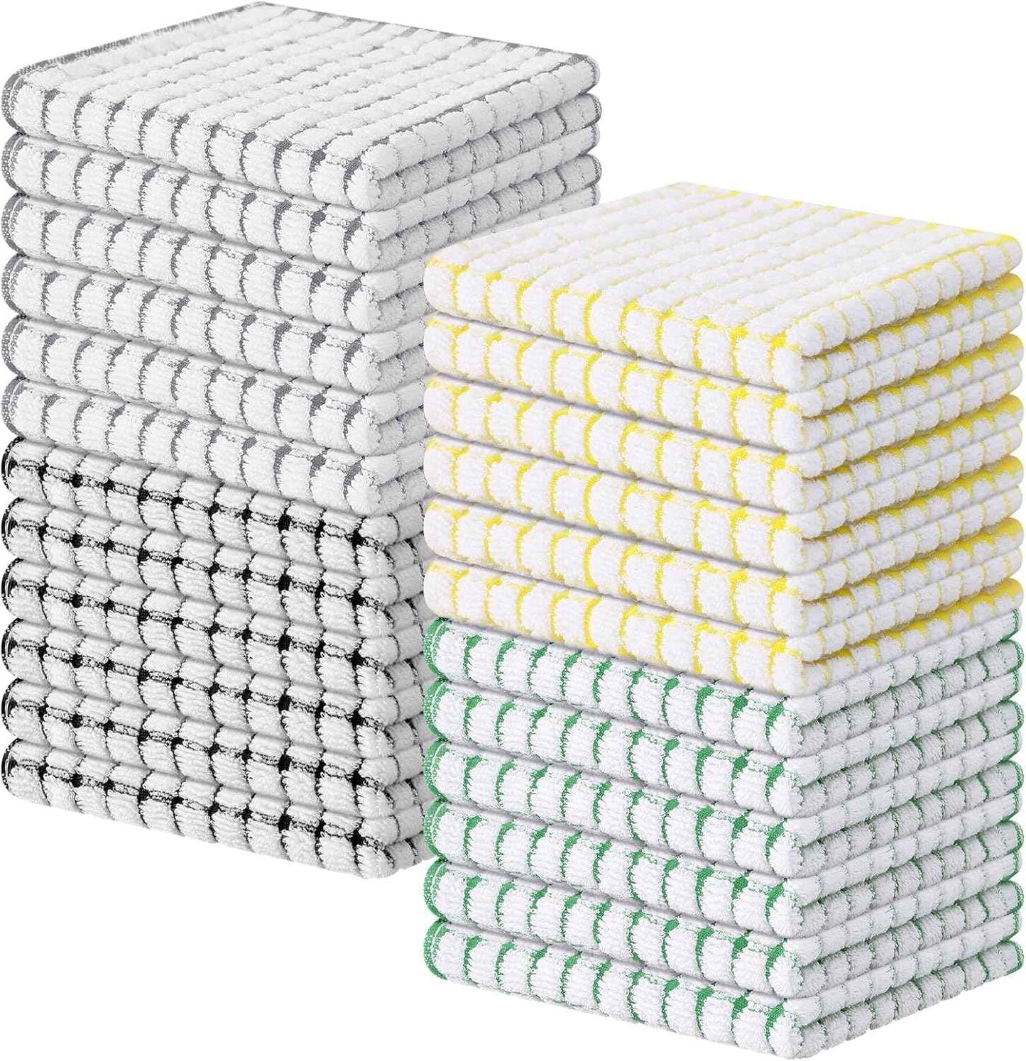 Kitinjoy Cotton 8 Pack Terry Kitchen Dish Cloths, 12 x 12 Inches Super Soft and Absorbent Dish Rags, Quick Drying Dish Towels for Washing Dishes, Mixed Color