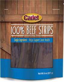 Cadet 100% Beef Strips Dog, Single Ingredient Beef Esophagus, 8 Ounce