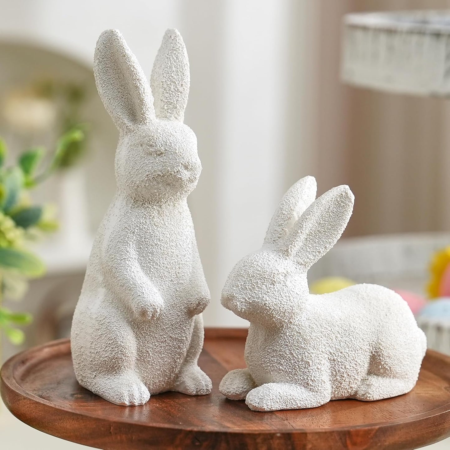 Resin Gold Bunny Decor Rabbit Figurines, Small Easter Bunny Figurine Set of 3, Easter Rabbit Statues for Spring Tabletop Decor