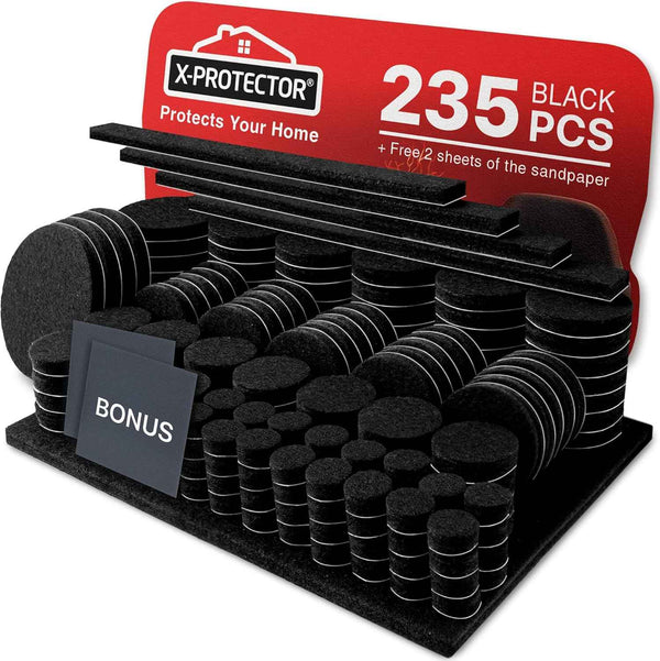 Felt Furniture Pads X-PROTECTOR 133 PCS Premium Furniture Pads - Felt Pads Furniture Feet Best Wood Floor Protectors - Protect Your Hardwood & Laminate Flooring! Brown and Beige