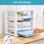 4-Tier Clear Desk Organizer for Office Supplies and Storage