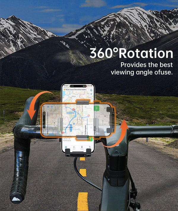 Secure Bike Phone Holder Mount for Handlebars, Compatible with 4.5-6.8 Inch Smartphones