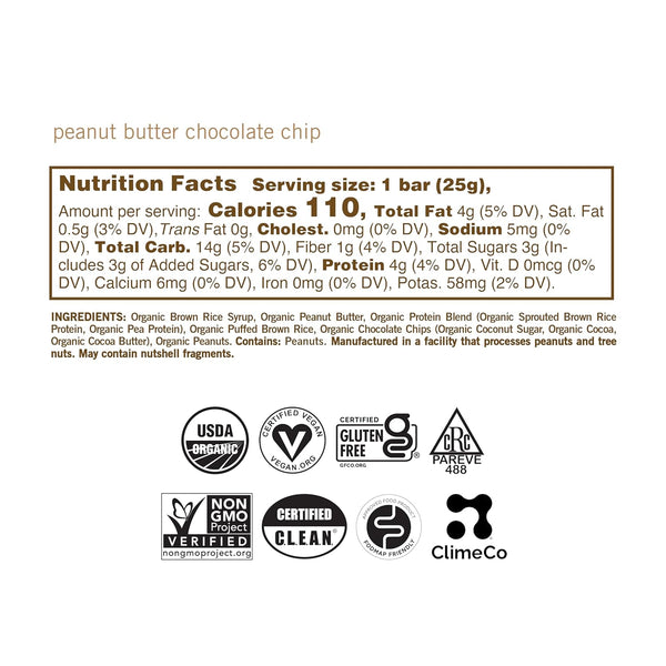 GoMacro MacroBar Mini Organic Vegan Snack Bars - Peanut Butter Chocolate Chip