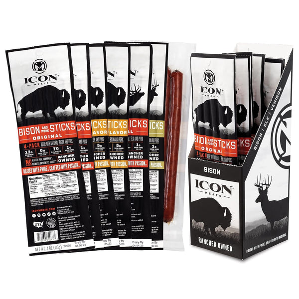 ICON Meats Snack Sticks Sampler, 24 Pack, Assorted Bison, Elk, Venison & Pork