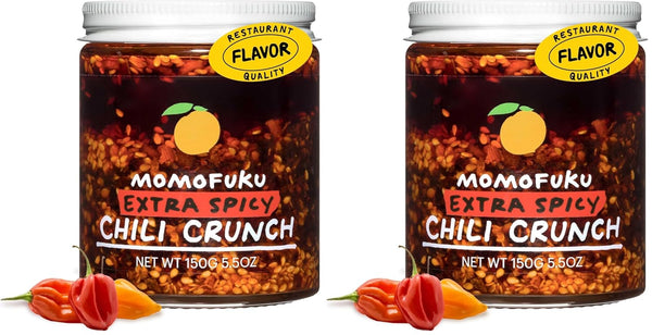 David Chang's Momofuku Chili Crunch, 5.5 Ounces, Spicy Chili Oil with Crunchy Garlic and Shallots