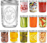 Miuyhji Wide Mouth Mason Jars 16 oz with Lids [6 Pack], Canning Jars with Metal Airtight Lids and Bands, 16 oz Glass Jars for Fermenting, Pickling, Freezing, Preserving, Meal Prep, Jar Décor