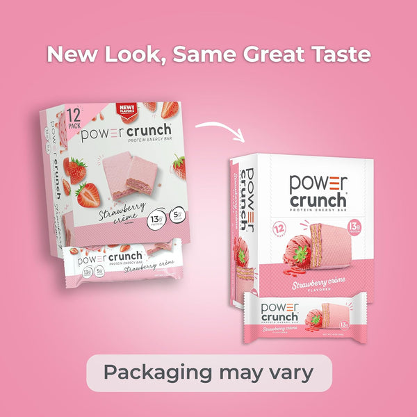 Power Crunch Protein Energy Wafer Bars Strawberry Crème 1.4 Ounce 12 Count