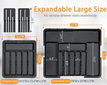 Large Expandable Silverware Organizer for Kitchen Drawers