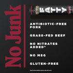Grass Fed Beef and Pork Meat Sticks, 12g Protein, Honey BBQ, 2 oz, Pack of 5