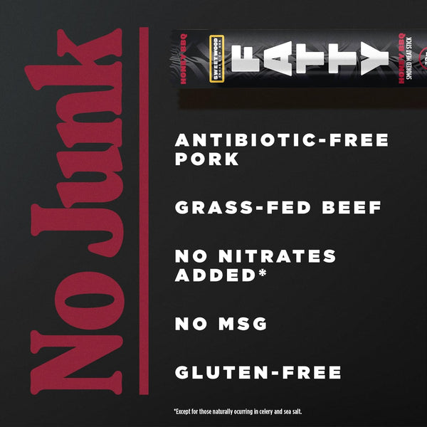 Grass Fed Beef and Pork Meat Sticks, 12g Protein, Honey BBQ, 2 oz, Pack of 5