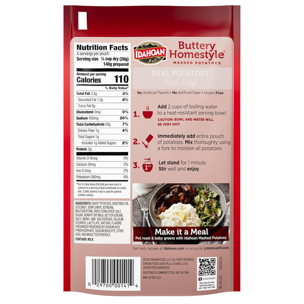 Idahoan® Buttery Homestyle® Mashed Potatoes, 4 oz Pack of 12