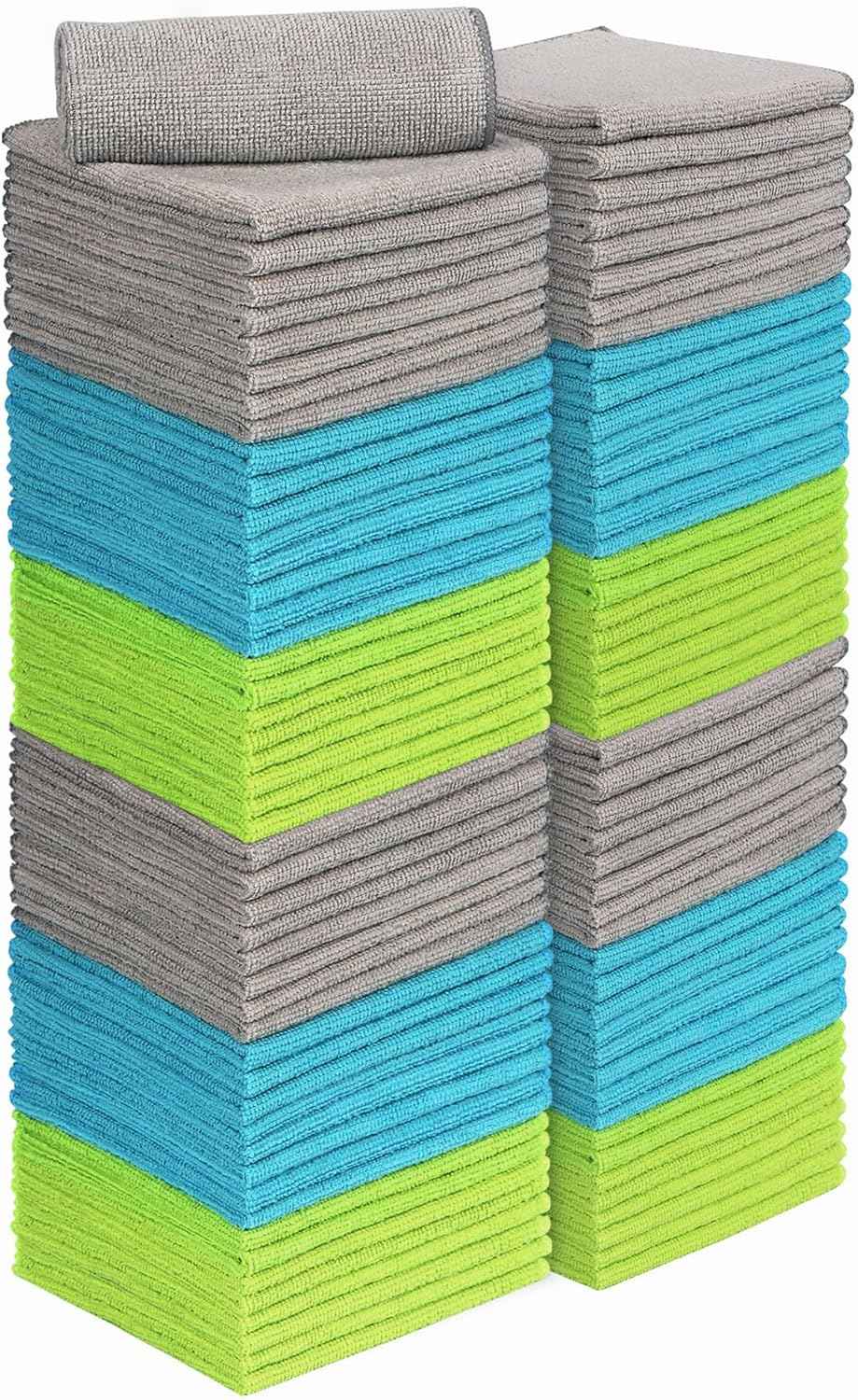 AIDEA Microfiber Cleaning Cloth-50PK, Soft Microfiber Towels for Cars, Absorbent Cleaning Rags, Lint-Free Streak-Free Wash Cloths for House, Kitchen, Window(12in.x12in)