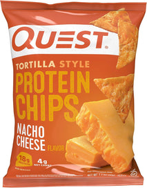 quest nutrition nacho cheese tortilla style protein chips with 18g protein 4g net carb low carb gluten free