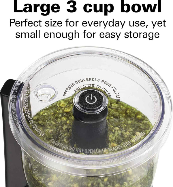 Hamilton Beach 3-Cup Electric Vegetable Chopper & Mini Food Processor, 350 Watts, Stainless Steel