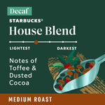 Starbucks Decaf House Blend Medium Roast K-Cup Coffee Pods for Keurig Brewers