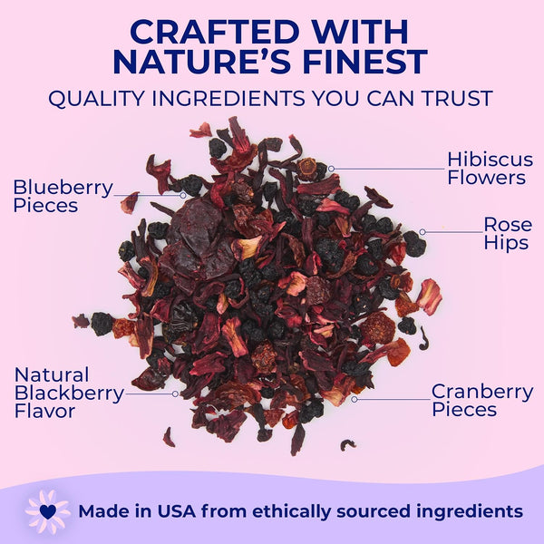 Katy's Berry Loose Leaf Tea - Hibiscus, Blueberry & Cranberry - Fruity Herbal Tea
